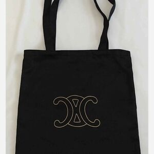 Celine Wool Fabric Tote in Black